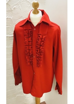 Genies 70s Shirt Frilled Red AC20 AC20A