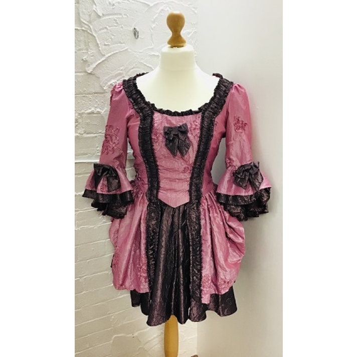 Georgian Lady Rose Pink Coffee Taffeta Short