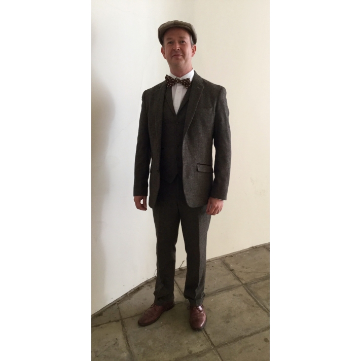 1920s 40s Peaky Blinders 3 Piece Brown Tweed Suit Paul Cavani