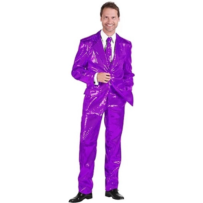 Purple Sequin 3 Piece Suit