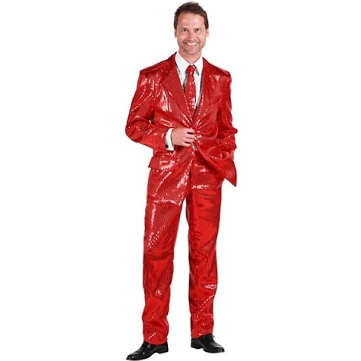 Red Sequin 3 Piece Suit