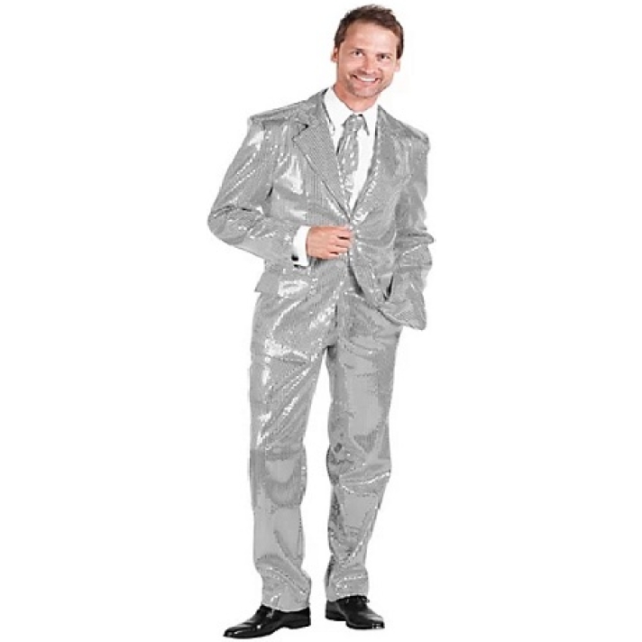 Silver Sequin 3 Piece Suit