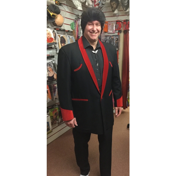 1950s Teddy Boy Suit Black And Burgundy Red DH29