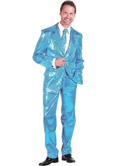 Turquoise Blue Sequin Suit