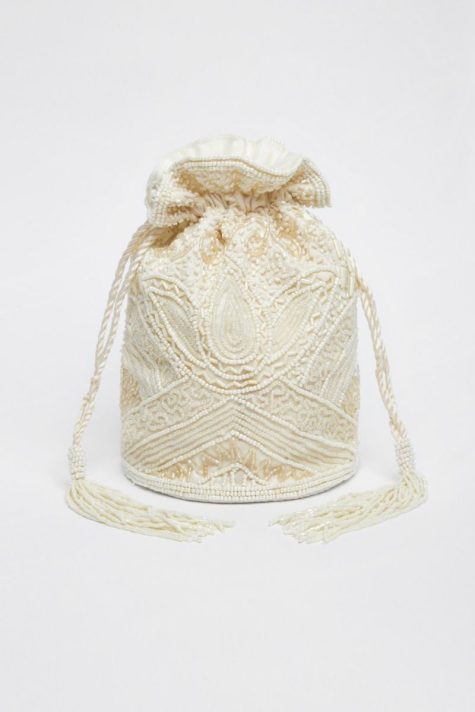 1920s Cream Beaded Evening Dress