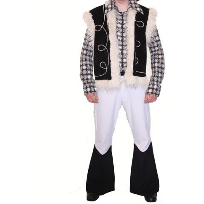 1960s  70s Mono black and white mens retro costume Make Believe AD23