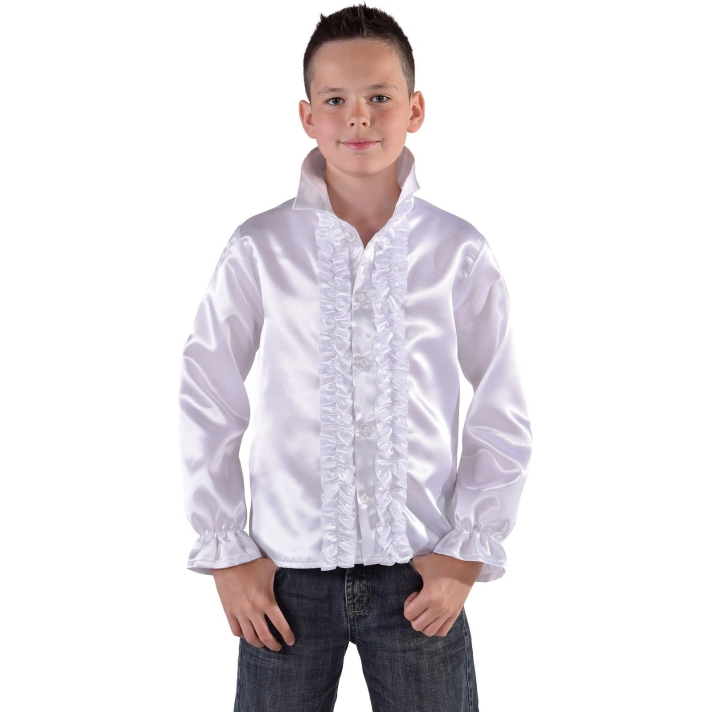 1970s Frilled Satin Childs Shirt White Magic By Freddys AC1