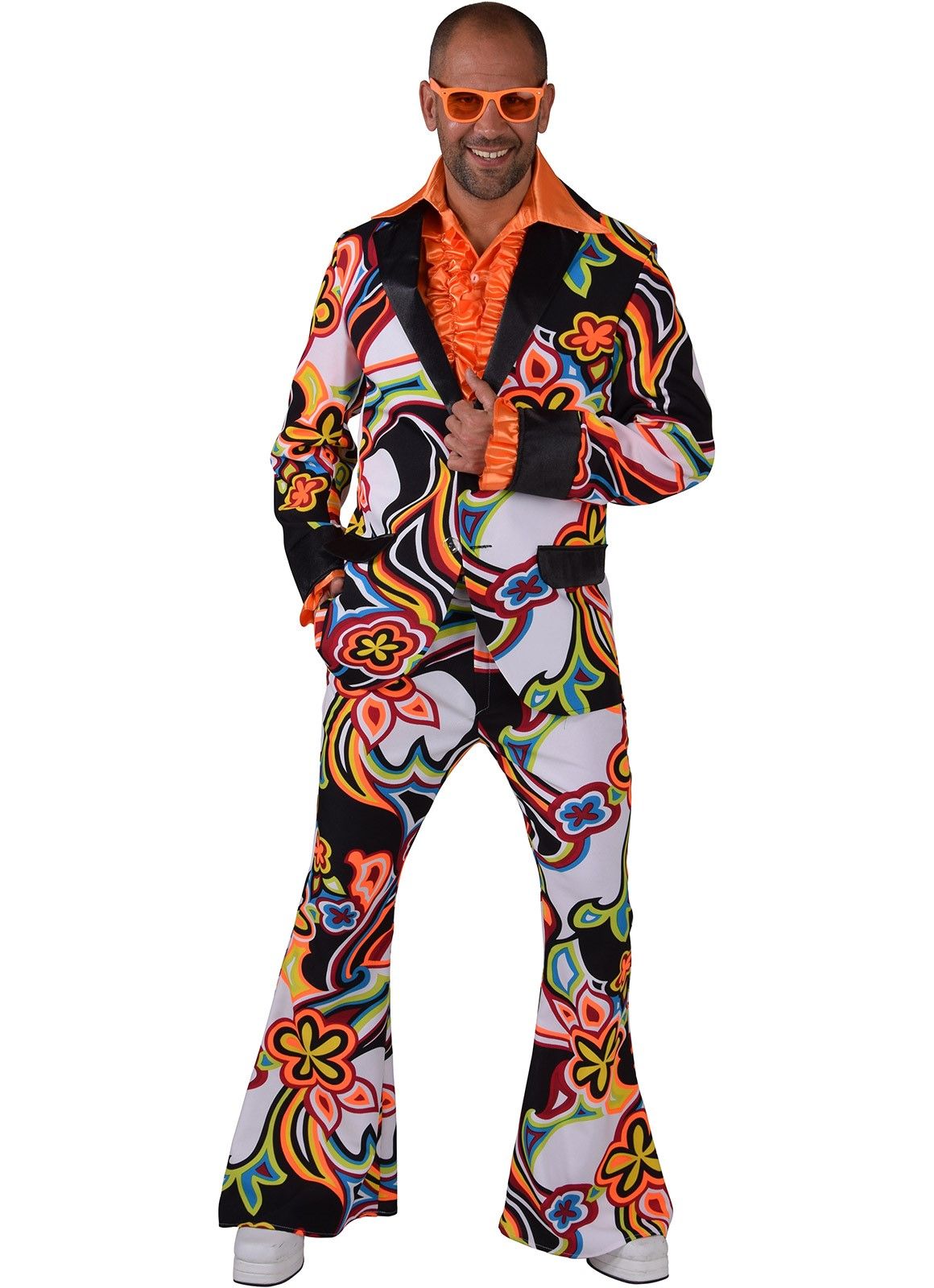 1970s Multi Coloured Swirl Flared Suit Freddys EW10C