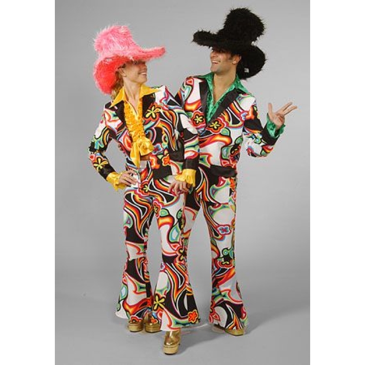 1970s Multi Coloured Swirl Flared Suit Freddys AJ24
