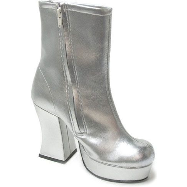 1970s Silver Platform Boots Lisa Cloud Fantasy Shoes 7