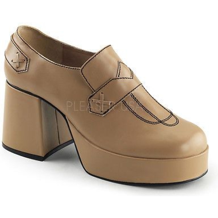 1970s Tan Brown Platform Shoes Jazz 01