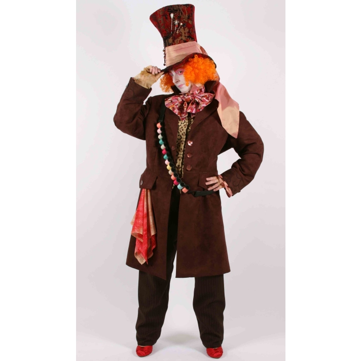 Alice In Wonderland Mad Hatter Hire Costume Mardi Gras BX5A
