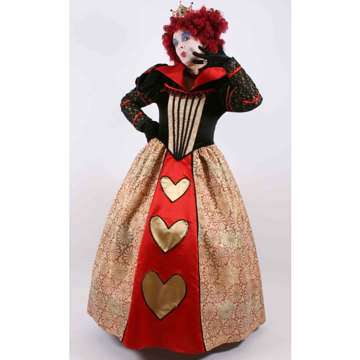 Alice In Wonderland Red Queen Of Hearts Hire Adult Costume Mardi Gras CG14