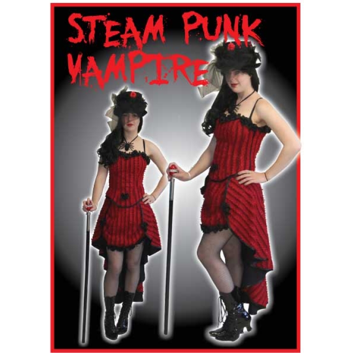 Steampunk Vampiress Halloween Hire Costume Make Believe