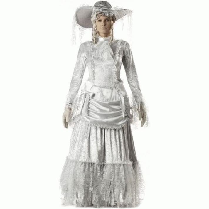 Ghostly Victorian Grey Lady Costume In Character R8