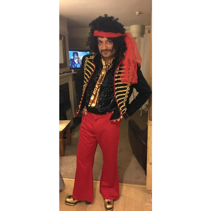 Jimmi Hendrix mens 60s  70s hire rental deluxe costume Make Believe