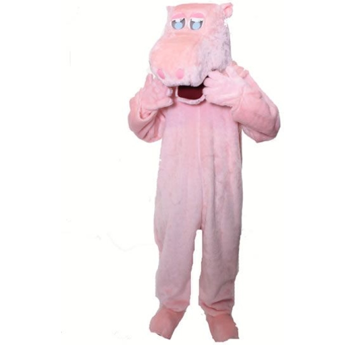 Rainbow George Pink Hippo Mascot Costume