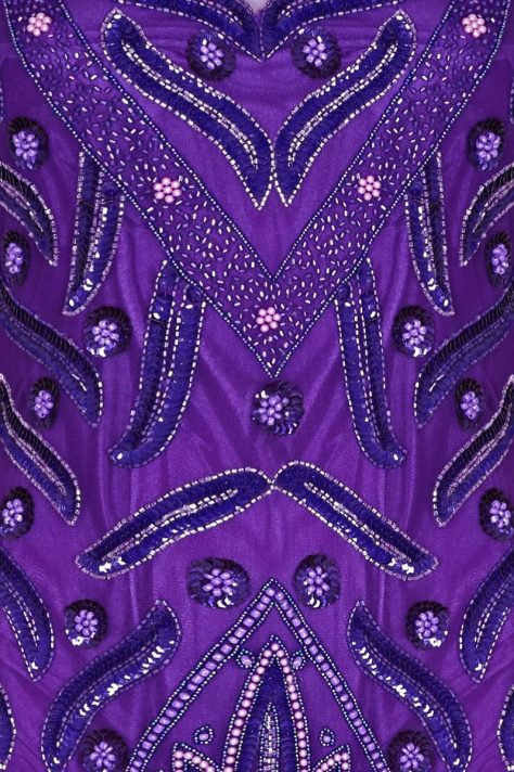 Gatsby 1920s Purple Beaded Evening Dress
